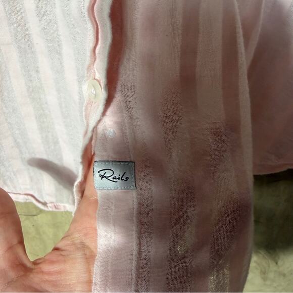 Rails Charli Striped Button-Up Women’s Top Size Small - Picture 8 of 11